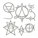 satanic symbols tattoo design idea