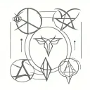 satanic symbols tattoo design idea