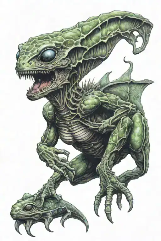 alien, reptile, ocean, spacy, multiverse tattoo design idea