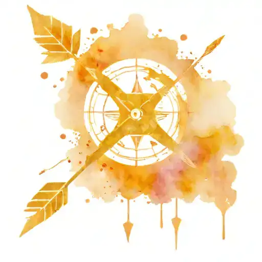 arrow with compass and semicolon incorporated tattoo design idea