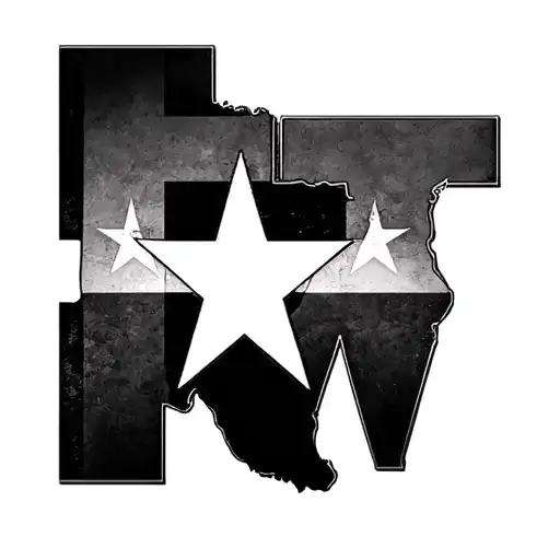 The letters FTW with the state of Texas and Texas Flag tattoo design idea