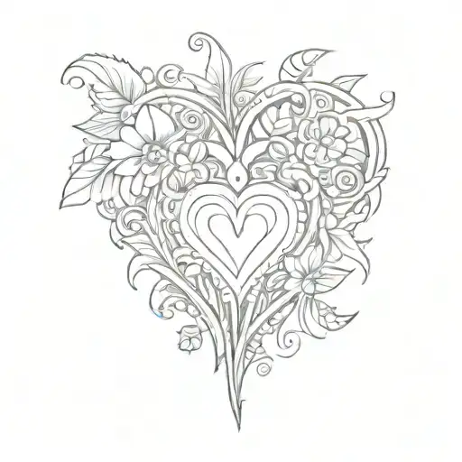 mexican heart with alebrijes inside tattoo design idea