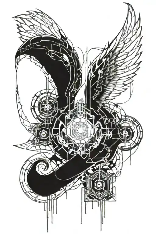 2006 angel wings tattoo design idea