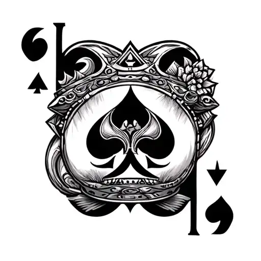 KAMIKAZE king of spade tattoo design idea