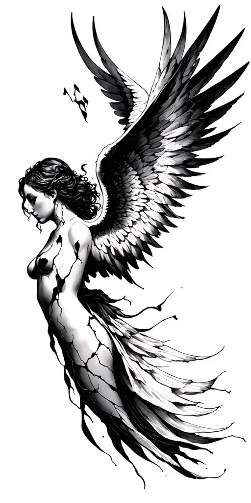 Broken Angel tattoo design idea