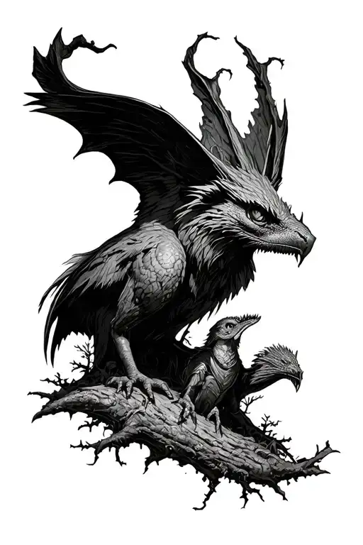 Harry Potter forbidden forest filled with fantastic beasts tattoo design idea