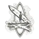 surfboard tattoo design idea