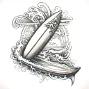 surfboard tattoo design idea