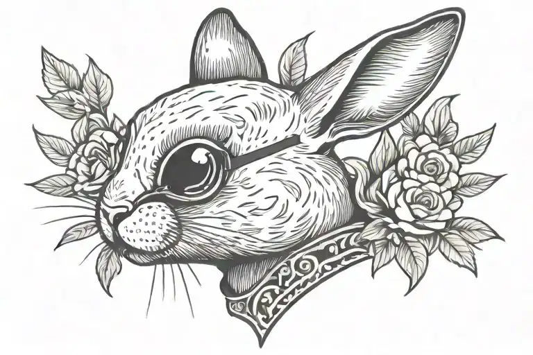 bad bunny tattoo design idea