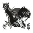 death note light und L tattoo design idea