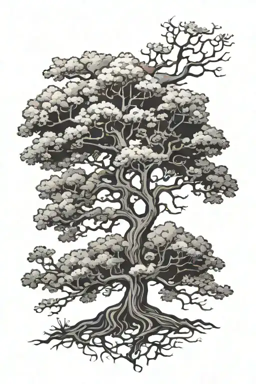 oak tree tattoo design idea