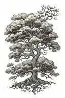 oak tree tattoo design idea