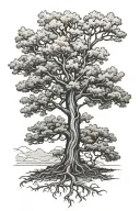 oak tree tattoo design idea