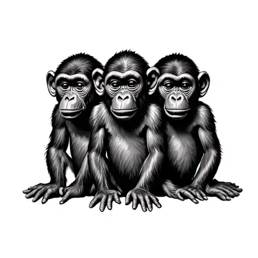 3 Wise Monkeys tattoo design idea