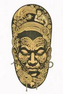 Black man with falling money tattoo design idea