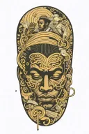 Black man with falling money tattoo design idea