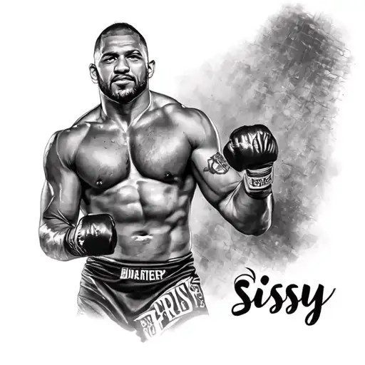 don Fryer, MMA Legend with "sissy" word tattoo design idea