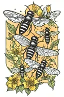 fireflies in a field twilight  tattoo design idea