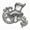 Scottish mushroom coat of arms raised tattoo design idea