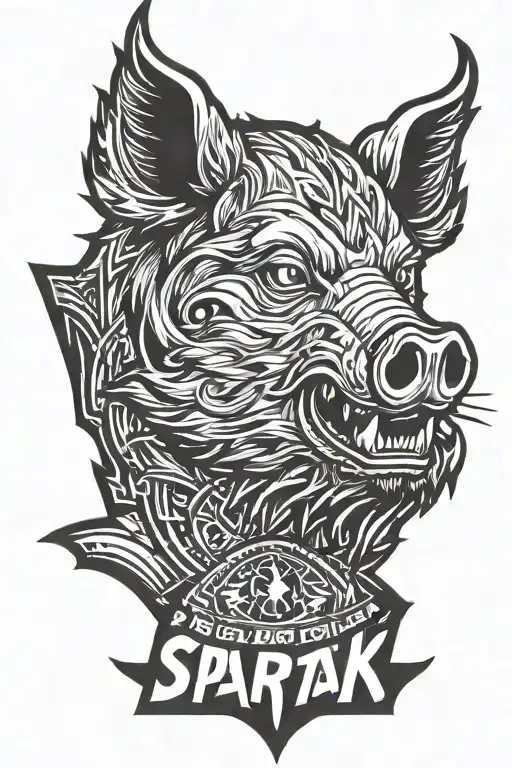 boar Spartak FC tattoo design idea