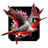 hummingbird and cardinal directions symbolizing tattoo design idea