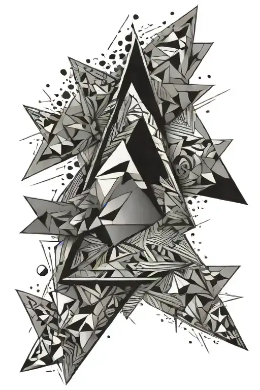 random triangle pattern tattoo design idea