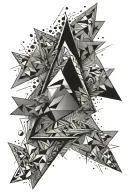 random triangle pattern tattoo design idea