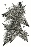 random triangle pattern tattoo design idea