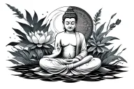 travel, navigation, aviation, buddha, lotus, bravery, struggle, hardwork  tattoo design idea