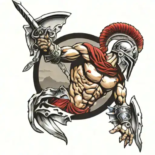 spartan galadiator tattoo design idea