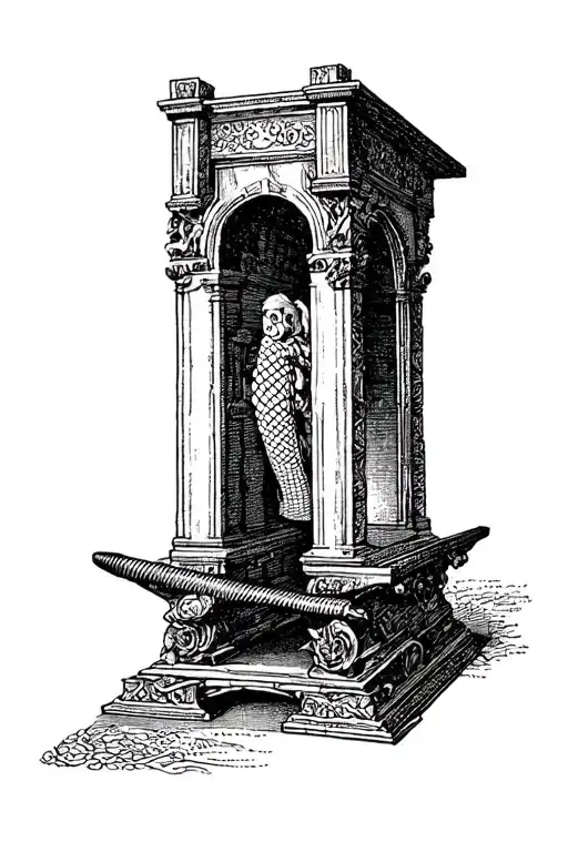 guillotine tattoo design idea