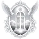 father son and holy spirit Heaven gate tattoo design idea