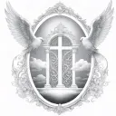 father son and holy spirit Heaven gate tattoo design idea