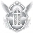 father son and holy spirit Heaven gate tattoo design idea