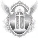 father son and holy spirit Heaven gate tattoo design idea