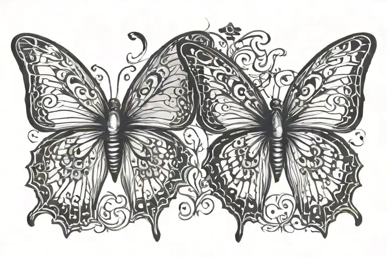 BUTTERFLY TATTOO WRAP IN ARMS STENCIL tattoo design idea