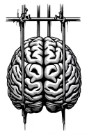 brain behind bars instead tattoo design idea