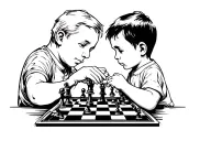 Dad and Son playing chess tattoo design idea