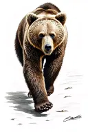 bear walking tattoo design idea