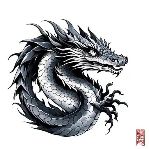 Japanese Water Dragon tattoo design idea