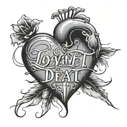 Navjot written as heart beat line with love till death do us part tattoo design idea