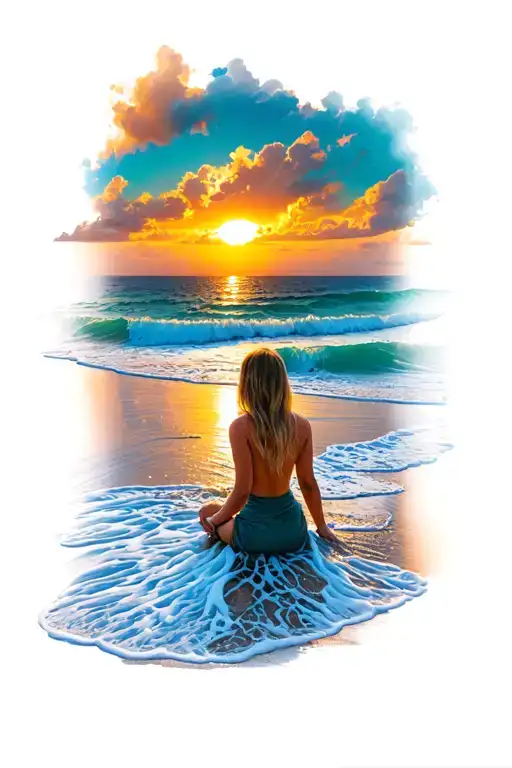 I want a tattoo to represent my mum she died of colon cancer and loved sunsets and the beach. She also loved taking phot tattoo design idea