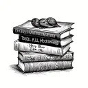 A stack of five  books  inspired by 'To Kill a Mockingbird' include the words Hey Boo, delete the adjectives tattoo design idea
