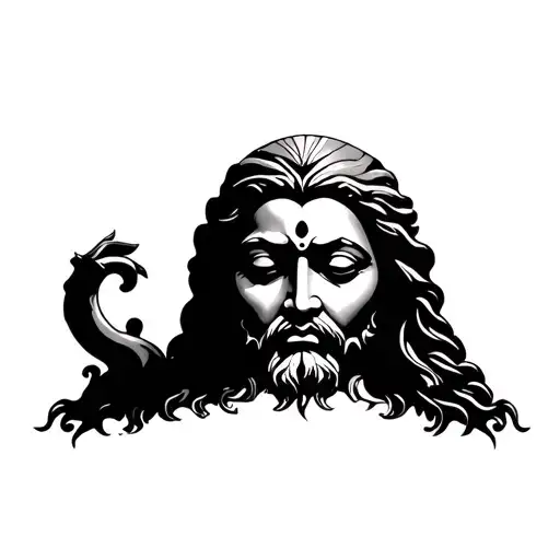 God Face tattoo design idea