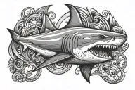 Shark attached tattoo design idea