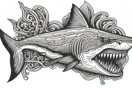 Shark attached tattoo design idea