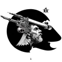 An intricate tattoo design combining elements from Salvador Dali's surreal art with iconic symbols from Harry Potter and Star Wars, creating a unique and visually stunning piece that represents the client's favorite things tattoo design idea