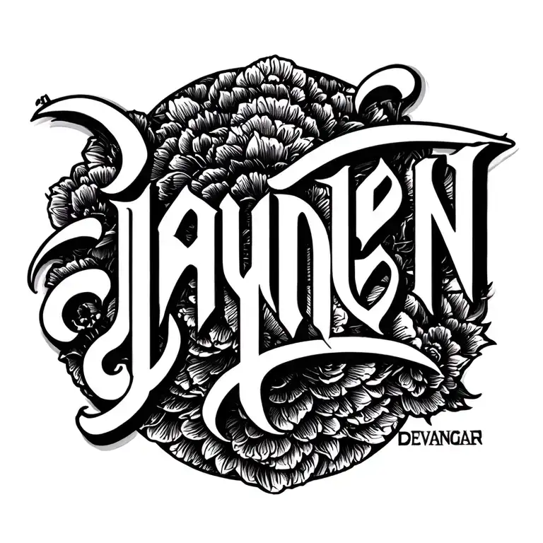 "JAYDEN" devanagari tattoo design idea
