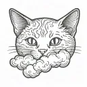 cute cat on a cloud tattoo design idea