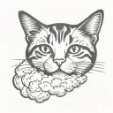 cute cat on a cloud tattoo design idea